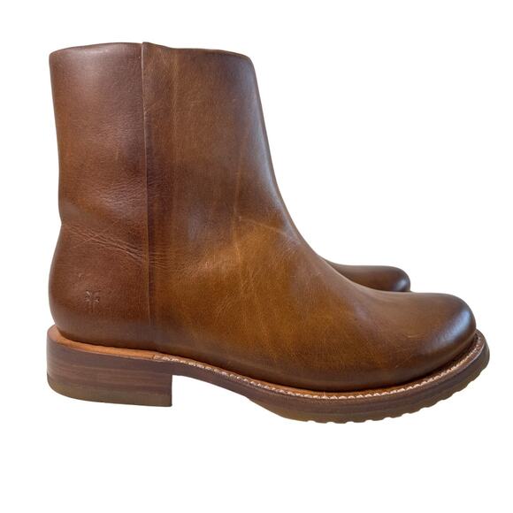 Frye Boot Veronica Ankle 6" Shaft Women's 8B Brown Leather Inside Zip Round Toe - Picture 2 of 11